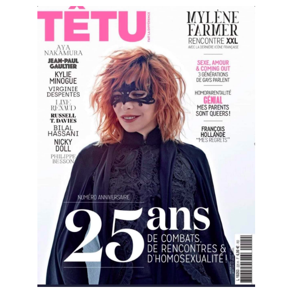 Mylène Farmer en couverture du numéro Hiver 2020 - 2021 de Têtu