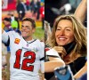 Tom Brady fêtant son septième Super Bowl avec sa femme Gisele Bündchen au Raymond James Stadium à Tampa, le 7 février 2021. Les Buccaneers (avec Tom Brady) ont battu les Chiefs 31-9.