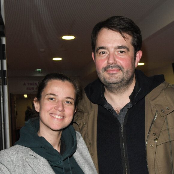 Jean-François Piège et sa femme Elodie - People en backstage lors du deuxième jour du concert de Patrick Bruel lors de sa tournée "Ce soir on sort..." à Paris La Défense Arena le 7 décembre 2019. © Coadic Guirec/Bestimage 