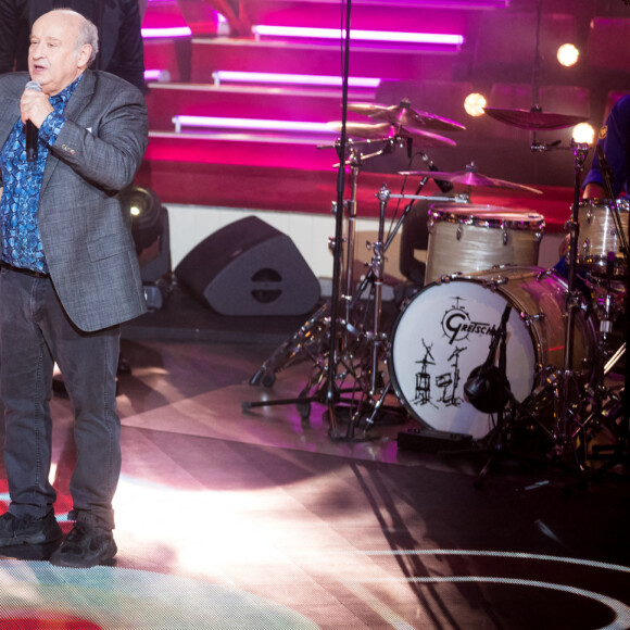 Exclusif - Daphné Burki, Michel Jonasz - Grande soirée solidaire et festive "Secours Pop La Grande Soirée" au Cirque d'Hiver à Paris, diffusée en direct le 6 février sur France 2 © Tiziano Da Silva - Cyril Moreau / Bestimage 