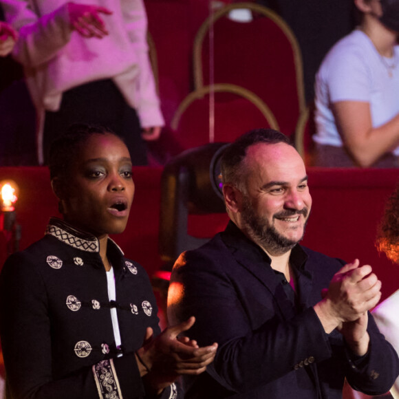 Exclusif - Irma, François-Xavier Demaison, Léna Mahfouf (Léna Situations), Tete - Grande soirée solidaire et festive "Secours Pop La Grande Soirée" au Cirque d'Hiver à Paris, diffusée en direct le 6 février sur France 2 © Tiziano Da Silva - Cyril Moreau / Bestimage 