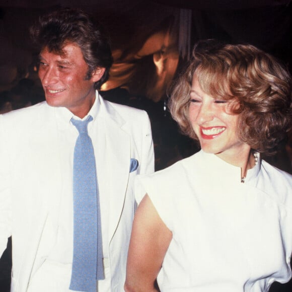 Archives - Johnny Hallyday et Nathalie Baye au mariage d'Eddie Barclay