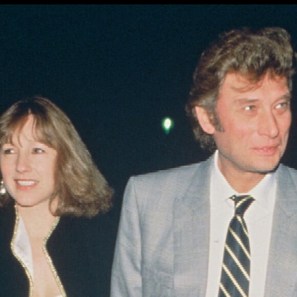 Archives - Johnny Hallyday et Nathalie Baye après la pièce de théâtre "Desire"