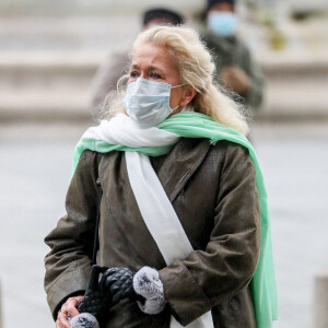 Brigitte Fossey - Messe en hommage à Robert Hossein en l'église Saint-Sulpice à Paris. Le 9 février 2021