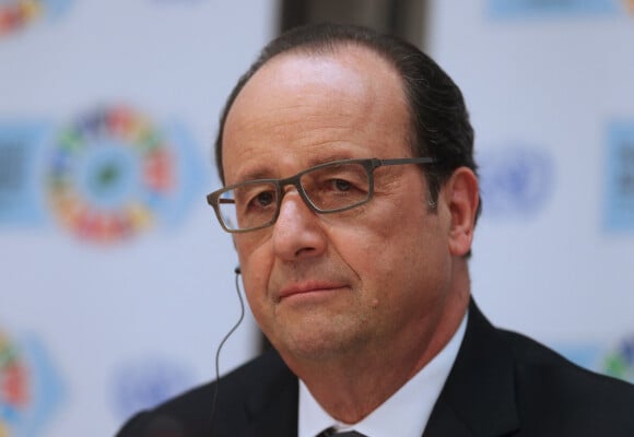 François Hollande - Conférence de presse sur le Paris Climate Agreement aux Nations-Unies à New York le 22 avril 2016. © Morgan Dessalles / Bestimage USA