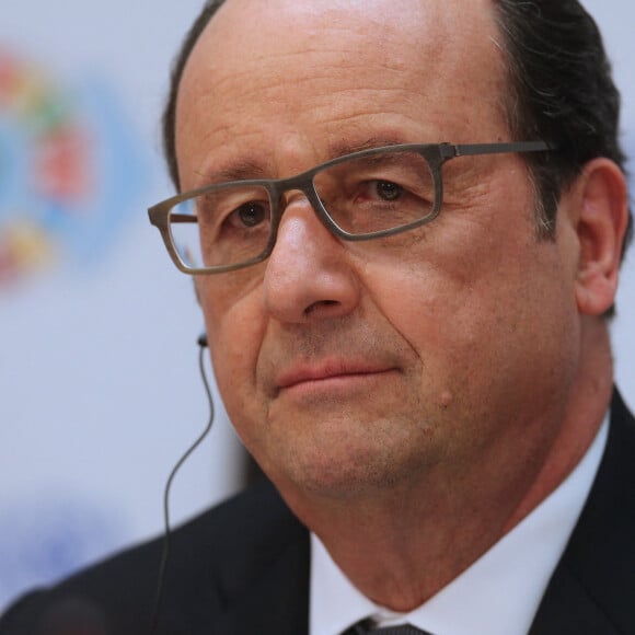 François Hollande - Conférence de presse sur le Paris Climate Agreement aux Nations-Unies à New York le 22 avril 2016. © Morgan Dessalles / Bestimage USA