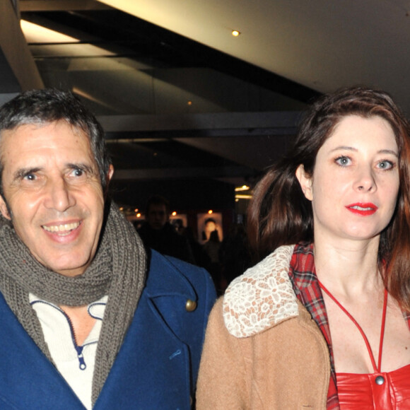 Julien Clerc et sa femme Helene Gremillon arrivent a la premiere de 'Arretez moi' a Paris le 6 Fevrier 2013. 