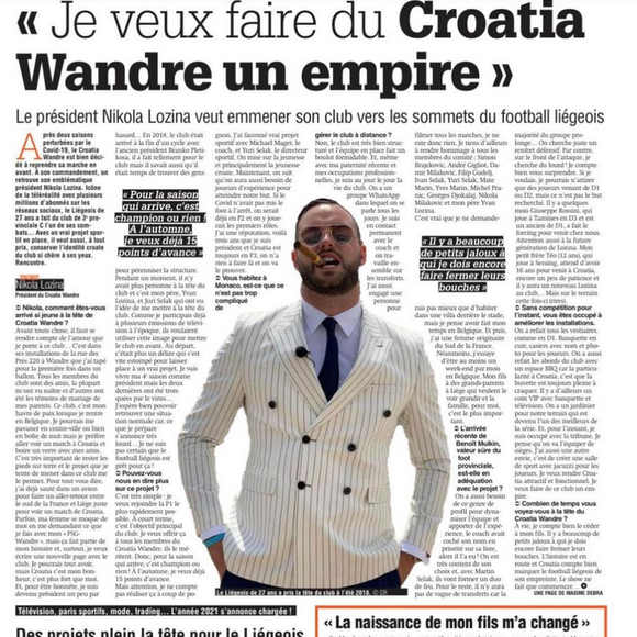 Nikola Lozina réalise une interview pour le journal La Meuse Liège - Instagram