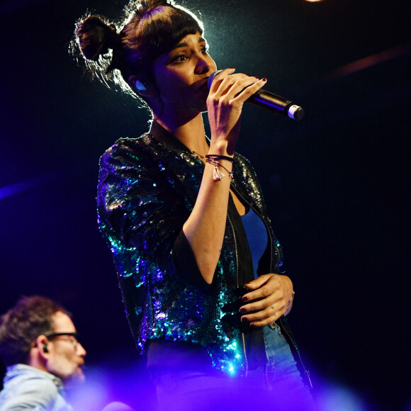 Shy'm - Concert "Star à Juan", au profit de l'association "Enfant Star et Match" dans la pinède Gould d'Antibes Juan-les-Pins le 10 juillet 2018. © Bruno Bebert/Bestimage