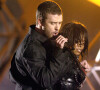 Janet Jackson et Justin Timberlake lors du Super Bowl XXXVIII au Reliant Stadium à Houston, le 1er février 2004.