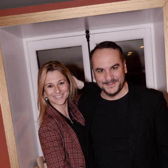 Exclusif - Francois-Xavier Demaison et sa femme Anaïs Tihay - Inauguration du restaurant de G. Houzé et B. Patou, "La Fontaine Gaillon" au 1 Rue de la Michodière dans le 2ème arrondissement à Paris le 15 janvier 2020. G.Depardieu et C. bouquet, sa compagne à l'époque, en avaient fait l'acquisition en 2003.© Rachid Bellak/Bestimage