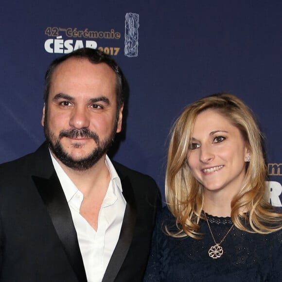 François-Xavier Demaison et sa compagne Anaïs Tihay - Photocall de la 42ème cérémonie des Cesar à la salle Pleyel à Paris, le 24 février 2017. © Dominique Jacovides - Olivier Borde / Bestimage