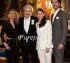 Exclusif - Serge Lama et Luana Santonino entourés du fils de Serge Lama Frédéric et sa femme Léa - Mariage de Serge Lama et Luana Santonino à la mairie du 7ème arrondissement de Paris. Rachida Dati, Maire du 7ème a célébré le mariage. Paris, le 11 février 2021. © Cyril Moreau/Bestimage