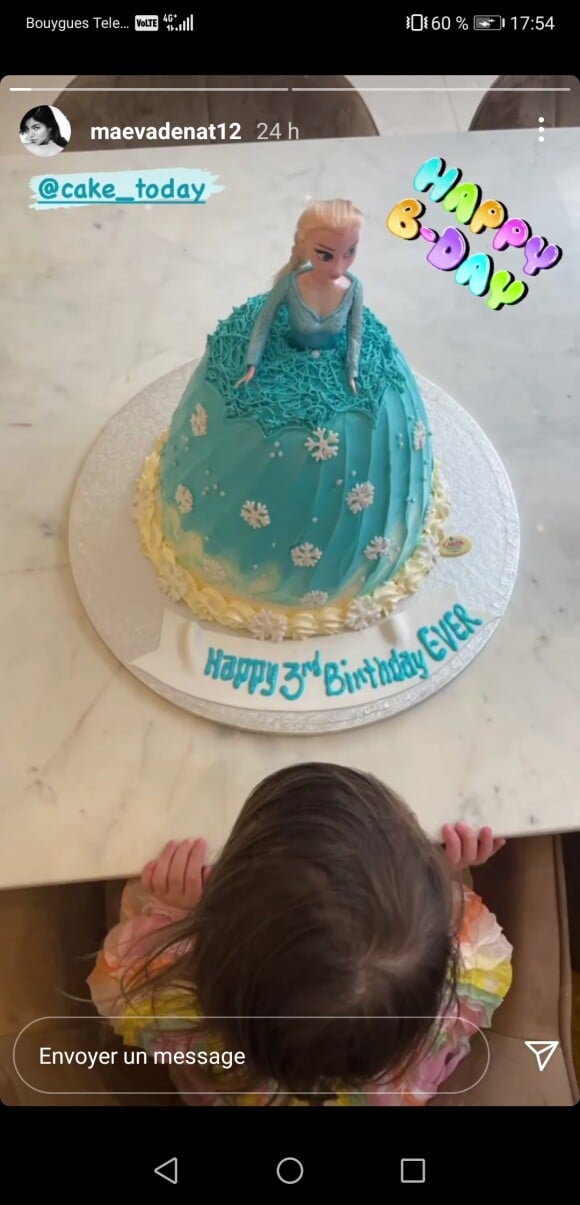 Le joli gâteau d'anniversaire de la fille de David Ginola pour son troisième anniversaire.