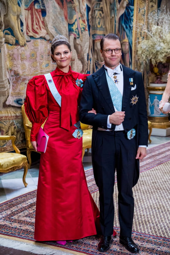 La princesse Victoria de Suède, le prince Daniel - La famille royale de Suède au traditionnel dîner de la cérémonie des Prix Nobel à Stockholm le 11 décembre 2019.