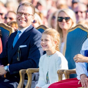 La princesse Victoria de Suède et son mari le prince Daniel de Suède avec leur fille la princesse Estelle de Suède - La famille royale de Suède célèbre l'anniversaire (42 ans) de la princesse Victoria de Suède à la Villa Solliden à Oland en Suède, le 14 juillet 2019.