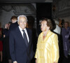 Philippe Venet et la baronne De Schonen - Dîner chez Christies à la galerie de Girardon à Paris le 13 septembre 2012.