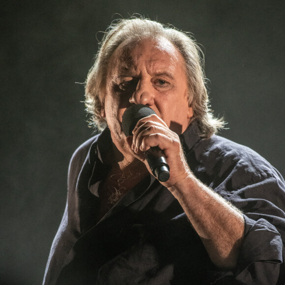 Gérard Depardieu - Gérard Depardieu chante Barbara - 20ème édition du Festival de Lacoste dans les carrières du Chateau de Lacoste le 15 Août 2020. © Morgan Palun / Bestimage
