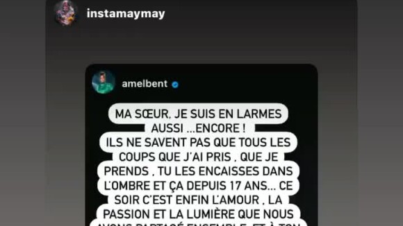 Amel Bent adresse une belle déclaration à sa soeur May sur Instagram.