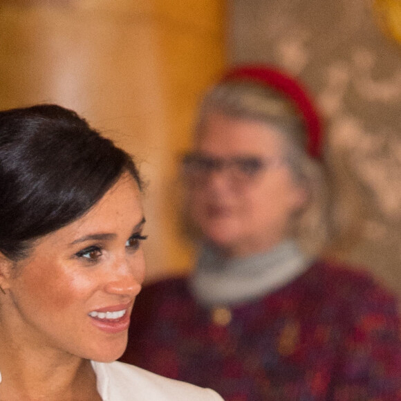 Meghan Markle (enceinte), duchesse de Sussex - La famille royale d'Angleterre lors de la réception pour les 50 ans de l'investiture du prince de Galles au palais Buckingham à Londres. Le 5 mars 2019