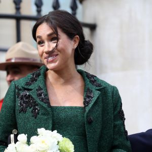 Meghan Markle, enceinte, duchesse de Sussex, lors de sa visite à Canada House dans le cadre d'une cérémonie pour la Journée du Commonwealth à Londres.