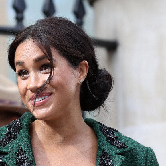 Meghan Markle, enceinte, duchesse de Sussex, lors de sa visite à Canada House dans le cadre d'une cérémonie pour la Journée du Commonwealth à Londres.