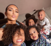 Kim Kardashian et ses quatre enfants North, Saint, Chicago et Psalm. Mai 2020.