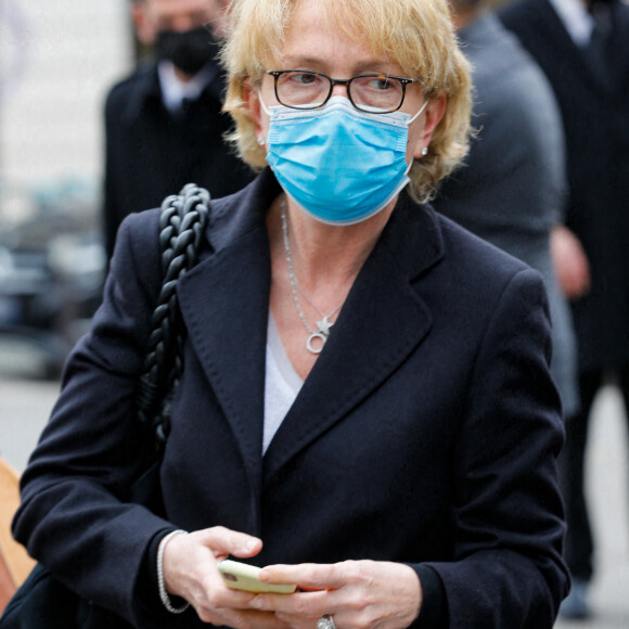 Claude Chirac - Sorties des obsèques de Lise Toubon en l'église Notre-Dame-des-Champs à Paris. Le 4 mars 2021