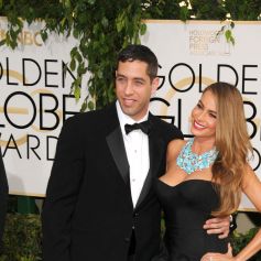 Sofia Vergara et son compagnon Nick Loeb - 71eme ceremonie des Golden Globe Awards au Beverly Hilton Hotel a Beverly Hills, le 12 janvier 2014.