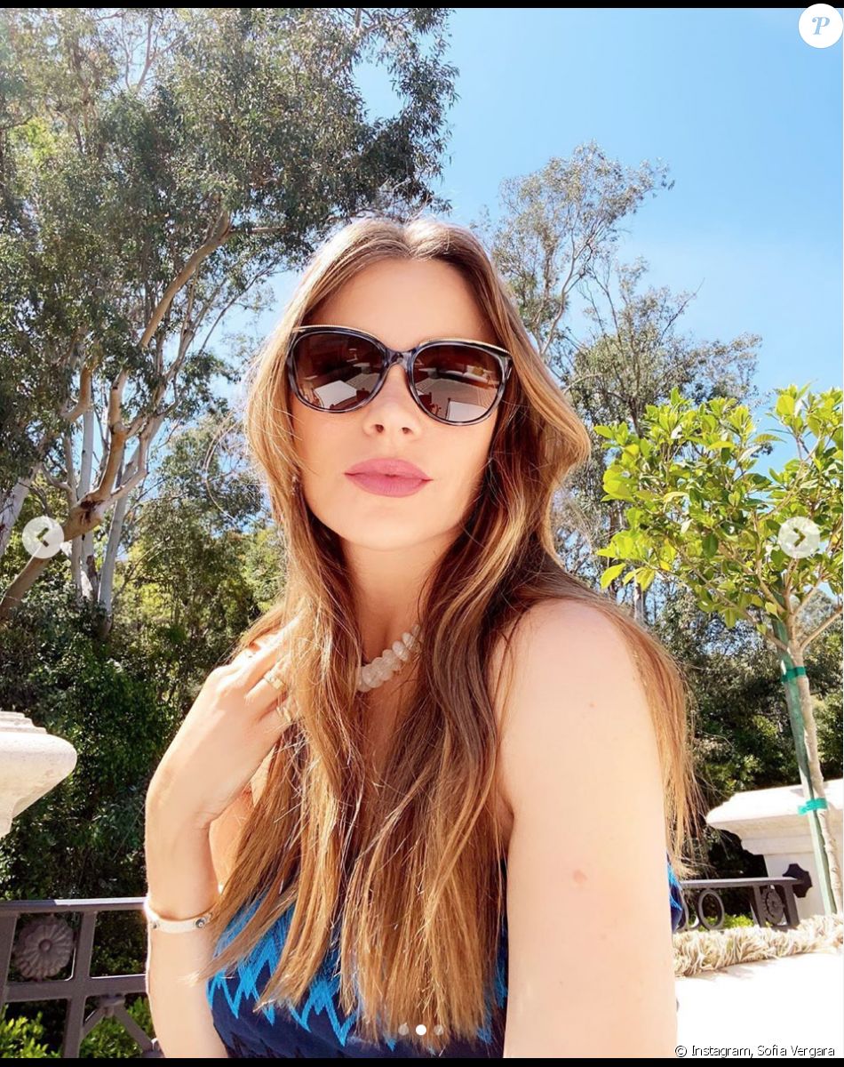 Sofia Vergara, confinée à son domicile. Mai 2020.