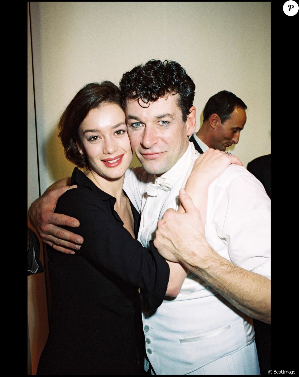 Aurélie Dupond et Patrick Dupond dans les loges, le soir du spectacle de L'air de Pzris, à l'espace Cardin, en 2003