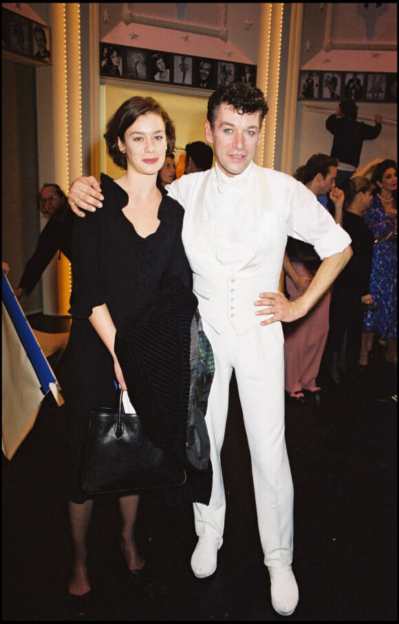 Aurélie Dupond et Patrick Dupond dans les loges, le soir du spectacle de L'air de Pzris, à l'espace Cardin, en 2003