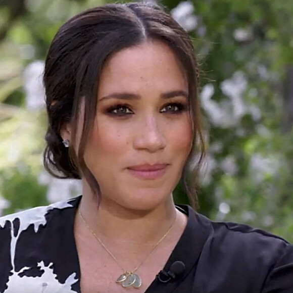 La chaîne CBS va diffuser l'entretien intitulé "Meghan & Harry" entre le prince Harry, Meghan Markle et la présentatrice américaine Oprah Winfrey, qui sera diffusé le 7 mars. Un échange qui promet son lot de révélations explosives. © Capture TV CBS via Bestimage 