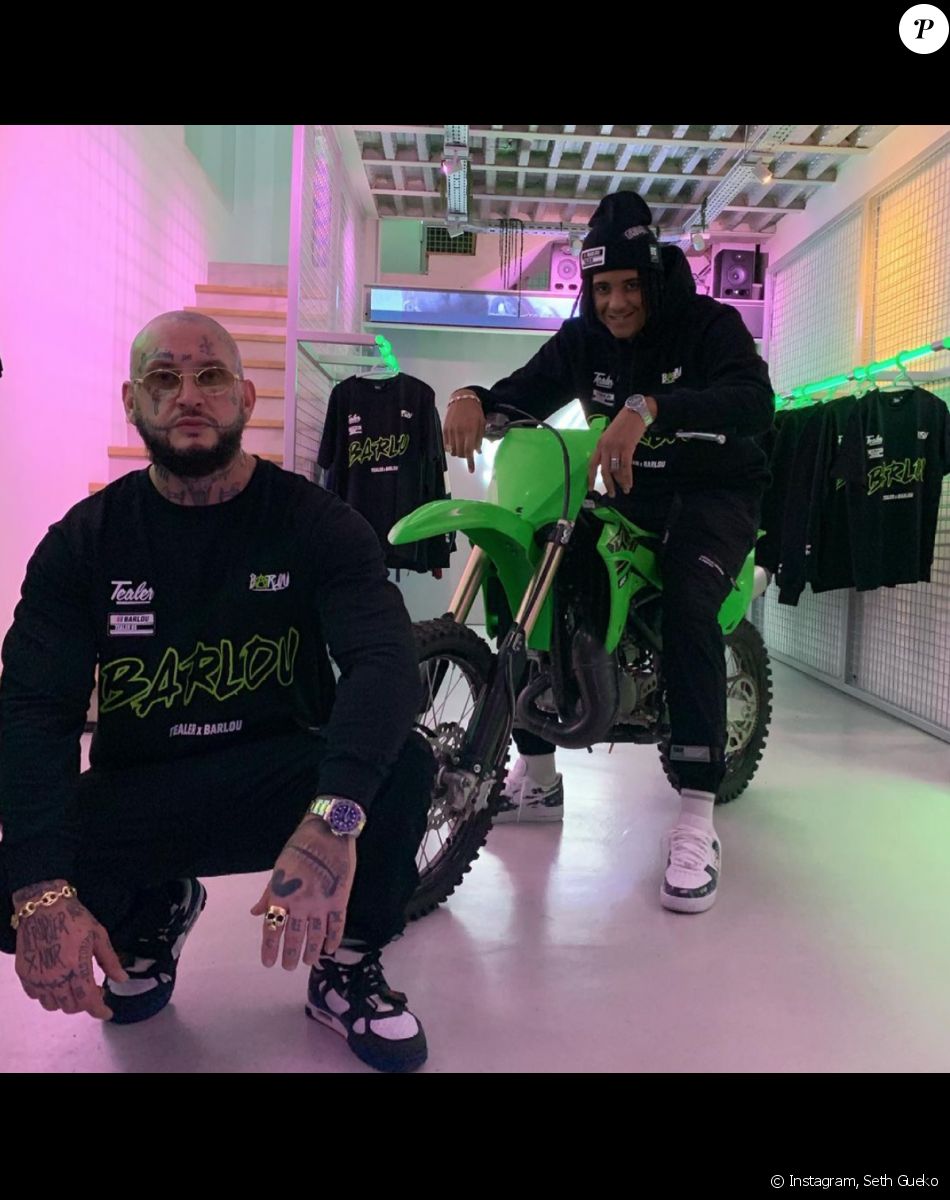 Seth Gueko et son fils Stos. Février 2021.