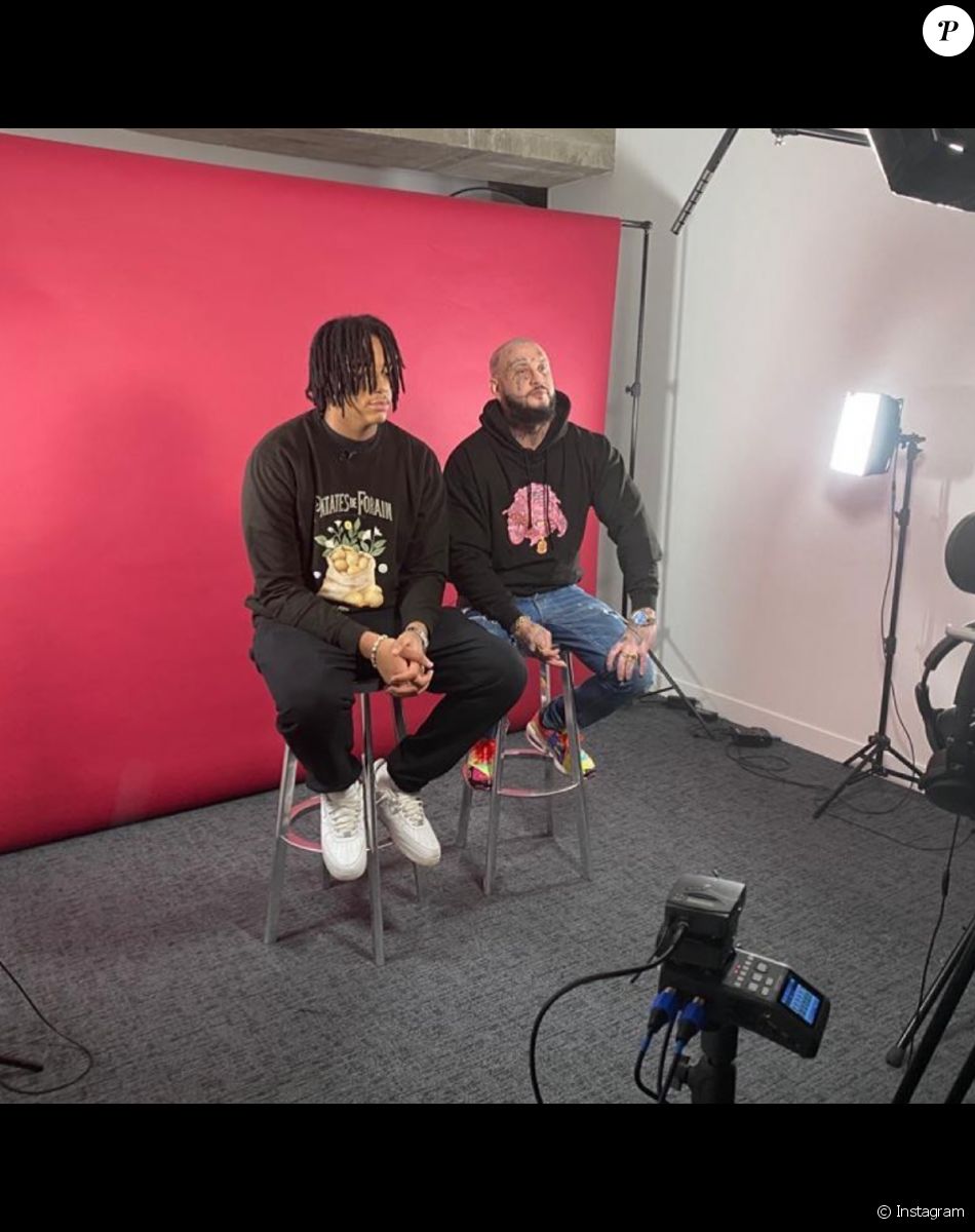 Seth Gueko et son fils Stos. Février 2021.