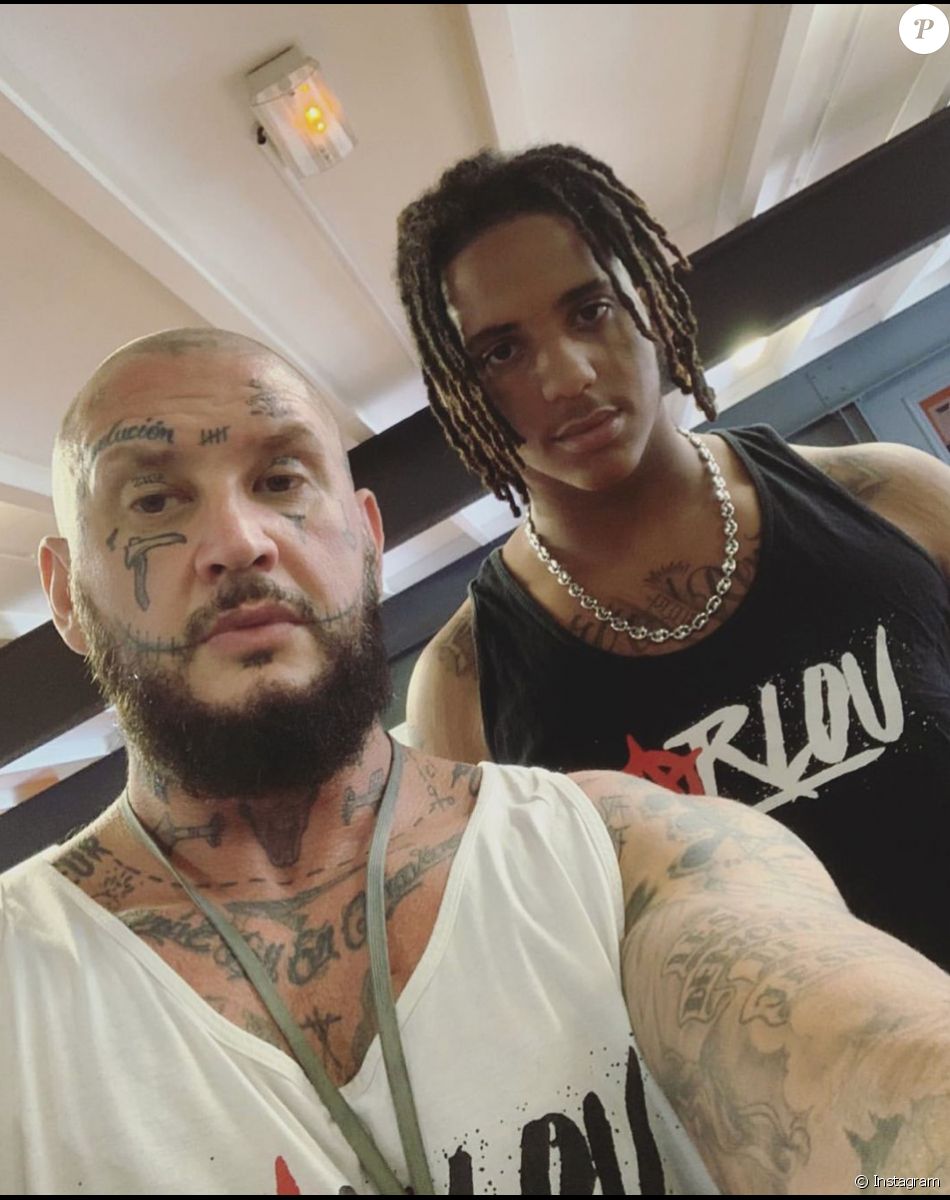 Seth Gueko et son fils Stos. Novembre 2020.