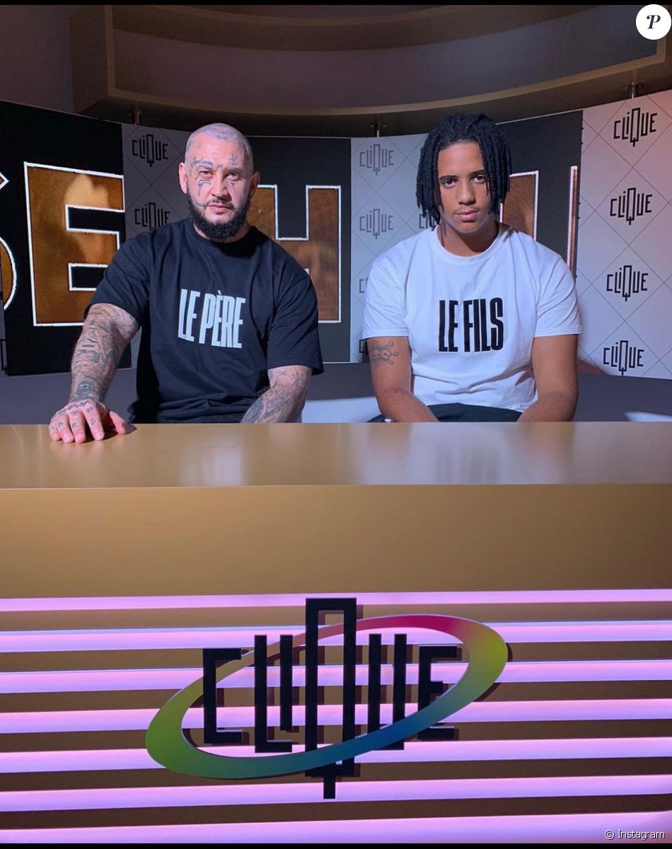 Seth Gueko et son fils Stos. Février 2021.