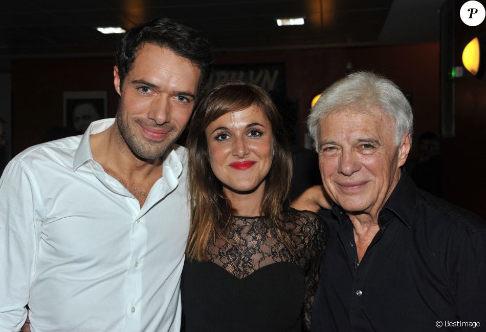 Exclusif - Nicolas, sa soeur Victoria et leur père Guy Bedos - Aftershow du spectacle de Guy Bedos "La der des der" à l'Olympia à Paris. Le 23 décembre 2013.