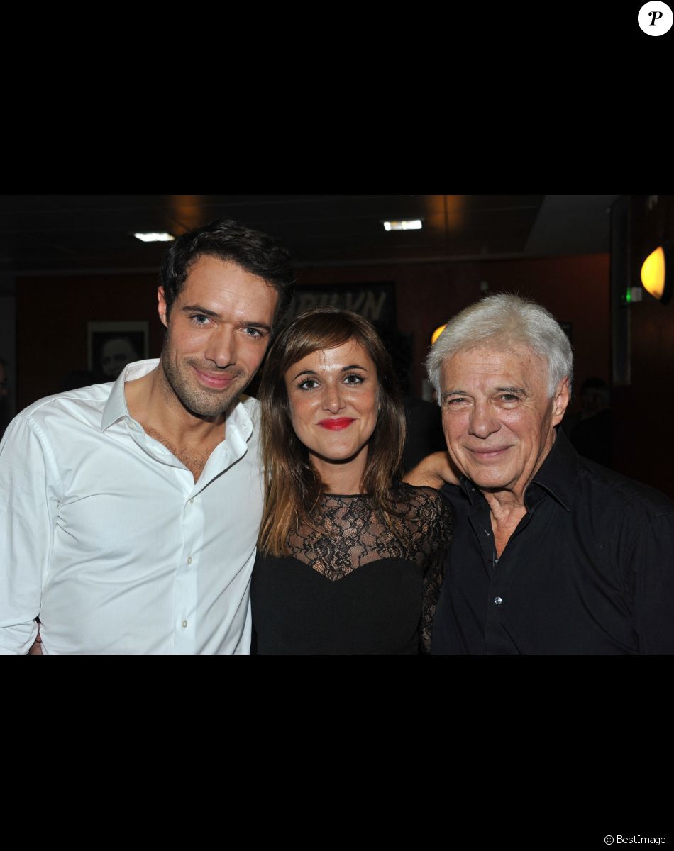 Exclusif - Nicolas, sa soeur Victoria et leur père Guy Bedos - Aftershow du spectacle de Guy Bedos "La der des der" à l'Olympia à Paris. Le 23 décembre 2013.