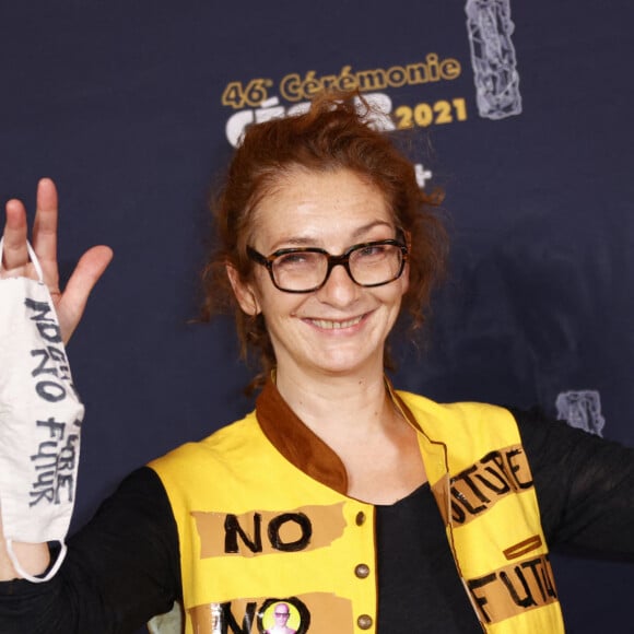 Corinne Masiero lors du photocall lors de la 46ème cérémonie des César à l'Olympia à Paris, France, le 12 mars 2021.© Thomas Samson / Pool / Bestimage