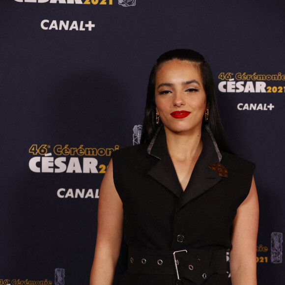 Hafsia Herzi lors du photocall lors de la 46ème cérémonie des César à l'Olympia à Paris, France, le 12 mars 2021.© Thomas Samson / Pool / Bestimage