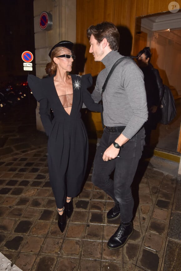 Céline Dion et Pepe Munoz arrivent aux Folies Bergère à Paris le 25 janvier 2019 