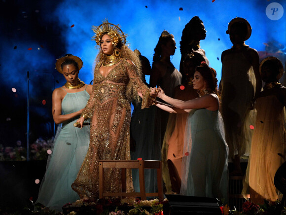 Beyonce aux Grammy Awards, Staples Center de Los Angeles, en 2017.