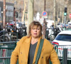 Exclusif - Michèle Bernier à la sortie de la station de radio RTL à Paris le 7 mars 2019.