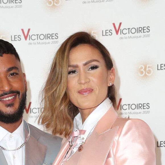 Slimane et Vitaa lors de la 35ème édition des Victoires de la musique à La Seine Musicale, Boulogne Billancourt le 14 février 2020. © Cyril Moreau / Bestimage