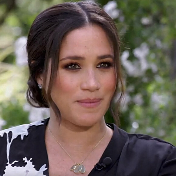 Meghan Markle - Entretien "Meghan & Harry" avec la présentatrice américaine Oprah Winfrey, diffusé le 7 mars. 2021. © Capture TV CBS via Bestimage