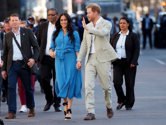 Le prince Harry et Meghan Markle en visite au "District Six Museum" à Cape Town. Le 23 septembre 2019.
