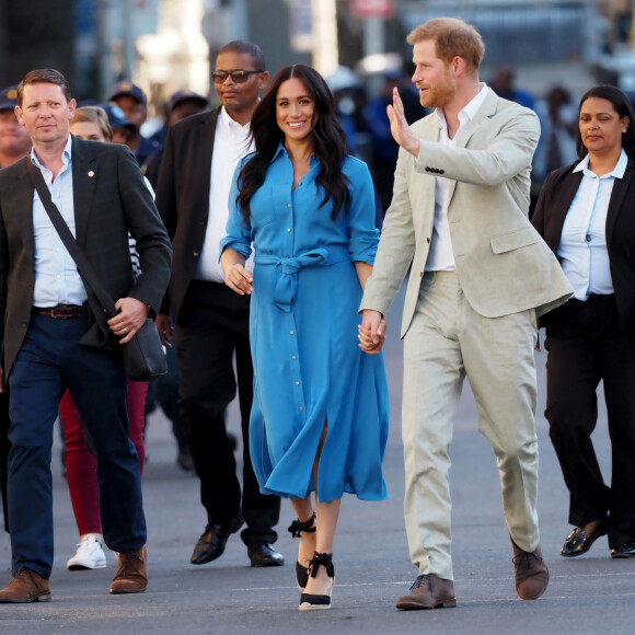 Le prince Harry et Meghan Markle en visite au "District Six Museum" à Cape Town. Le 23 septembre 2019.