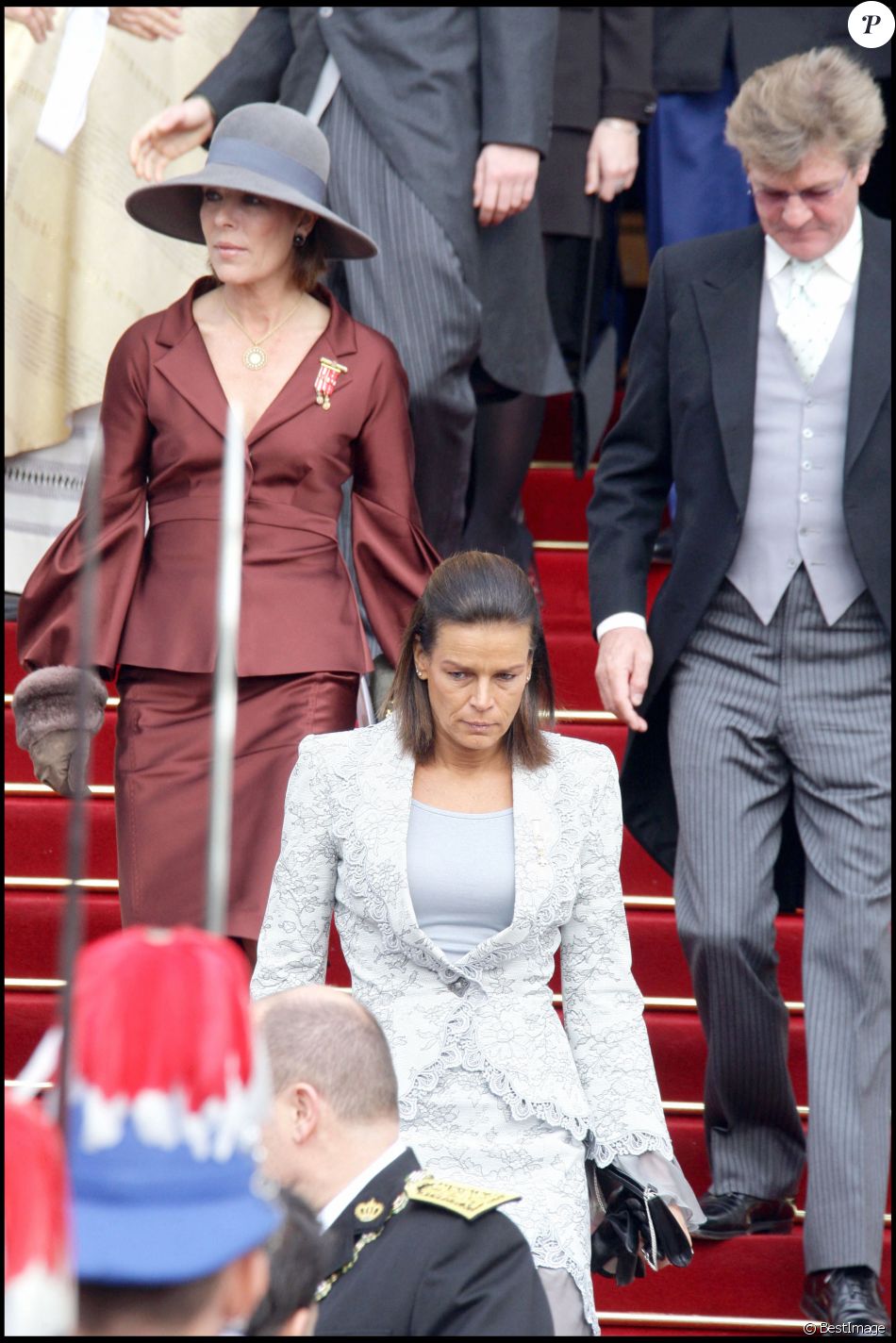 La princesse Caroline de Hanovre et son mari Ernst August de Hanovre et la princesse Stéphanie de Monaco - Fête nationale monégasque.