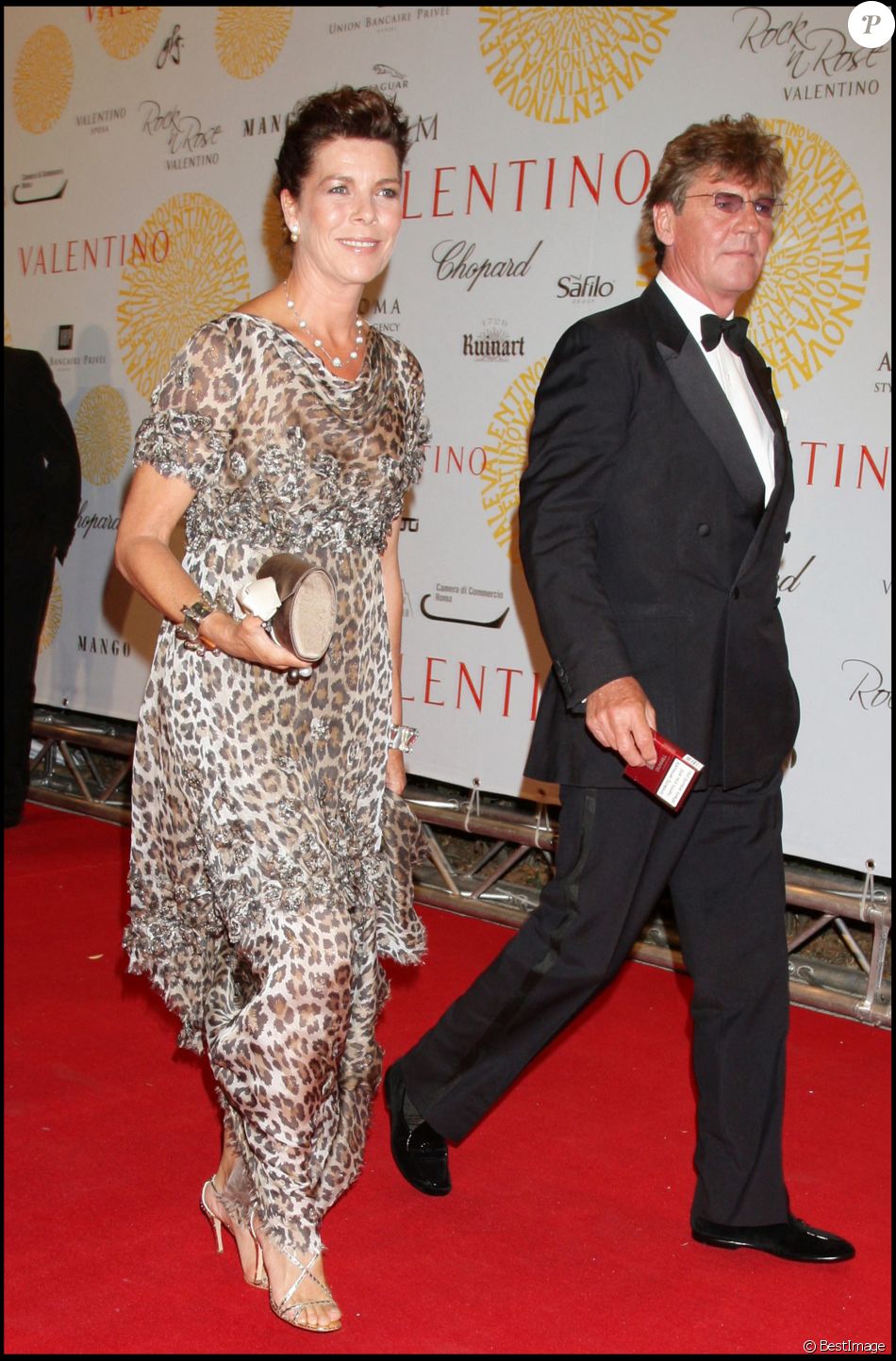 La princesse Caroline et Ernst de Hanovre - Soirée Valentino à la villa Borghese de Rome.